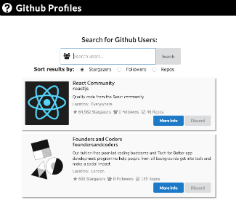 Sort Github profiles with ReactJS